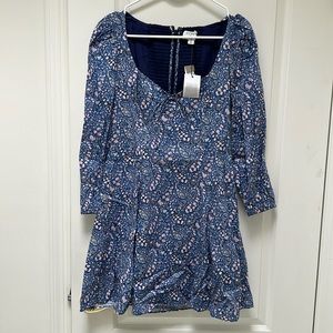 Sweetheart long sleeve mini dress. Jcrew with Liberty fabric